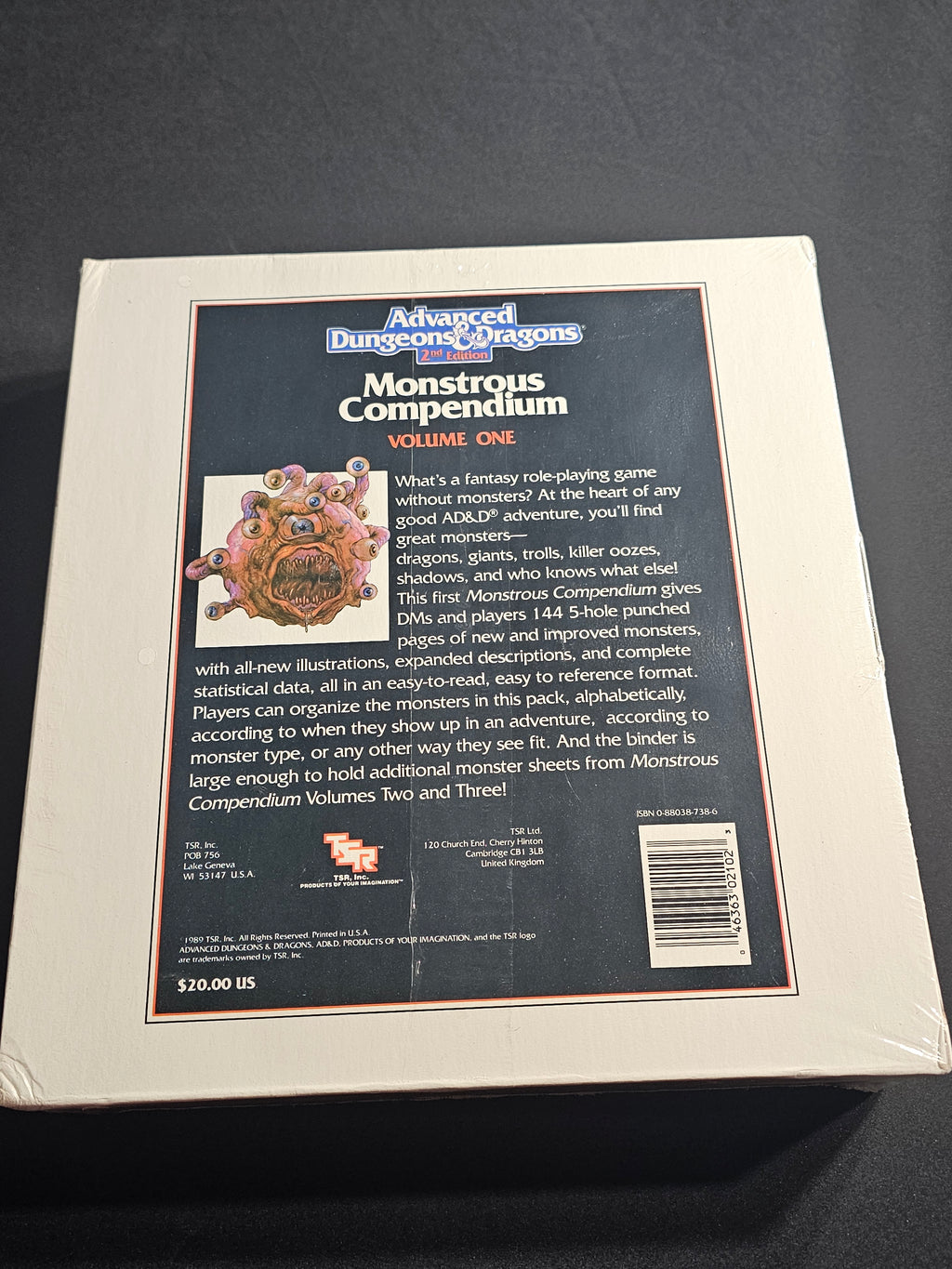 AD&D 2nd Edition Monstrous Compendium Volume One – 1st Printing – SW