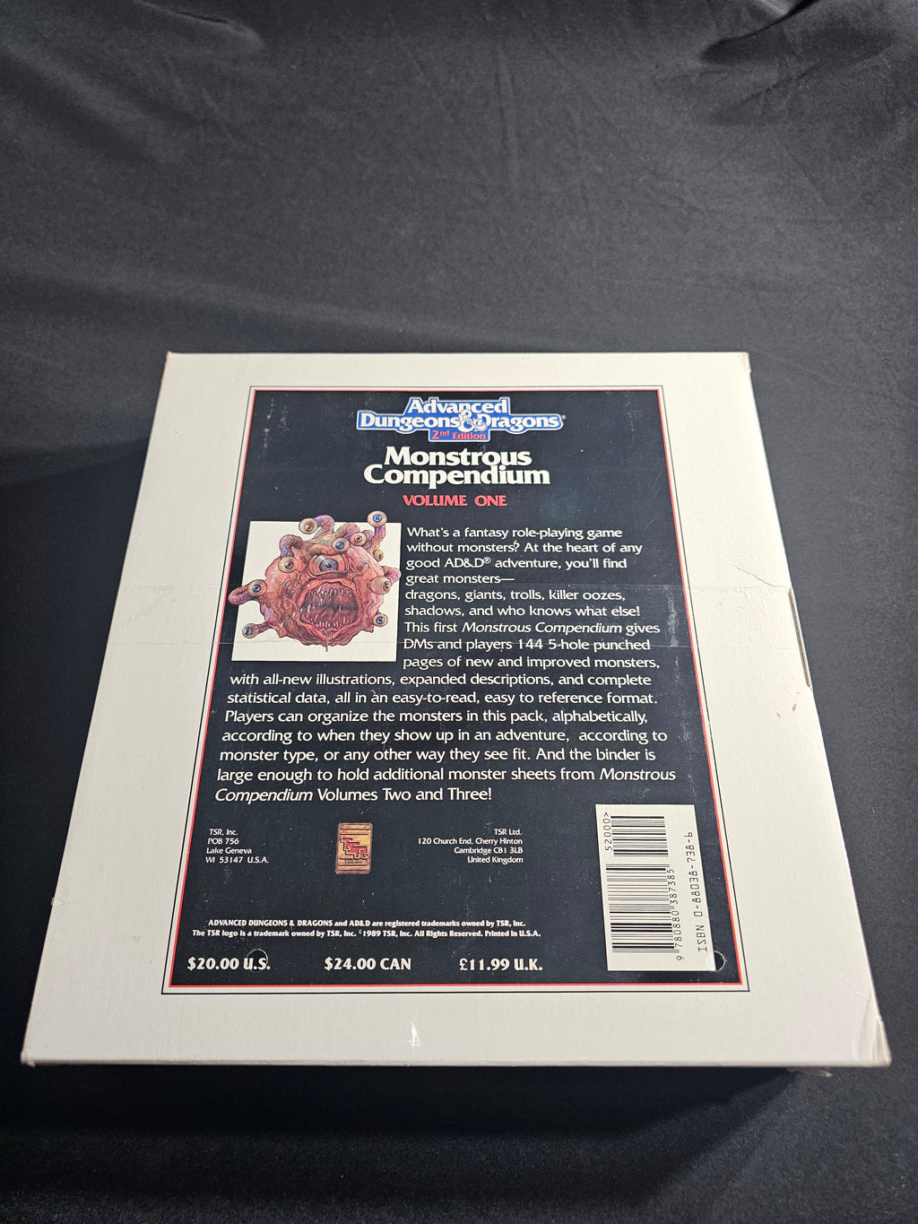 AD&D 2nd Edition Monstrous Compendium Volume One – 2nd Printing – SW