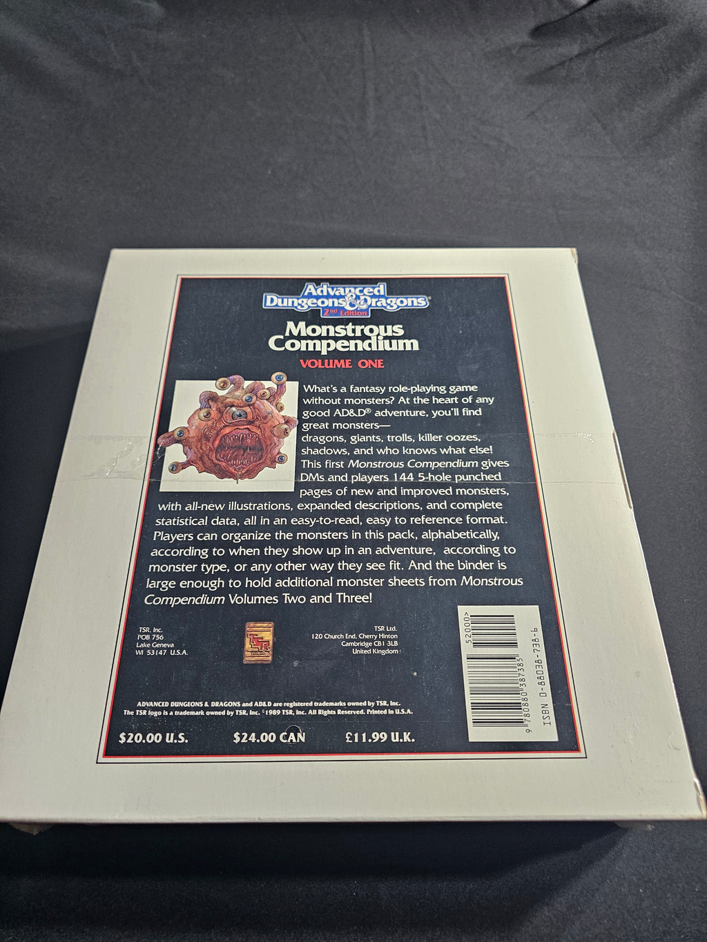 AD&D 2nd Edition Monstrous Compendium Volume One – 2nd Printing – SW