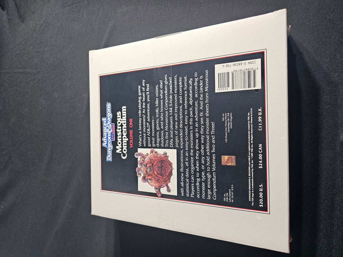 AD&D 2nd Edition Monstrous Compendium Volume One – 2nd Printing – SW