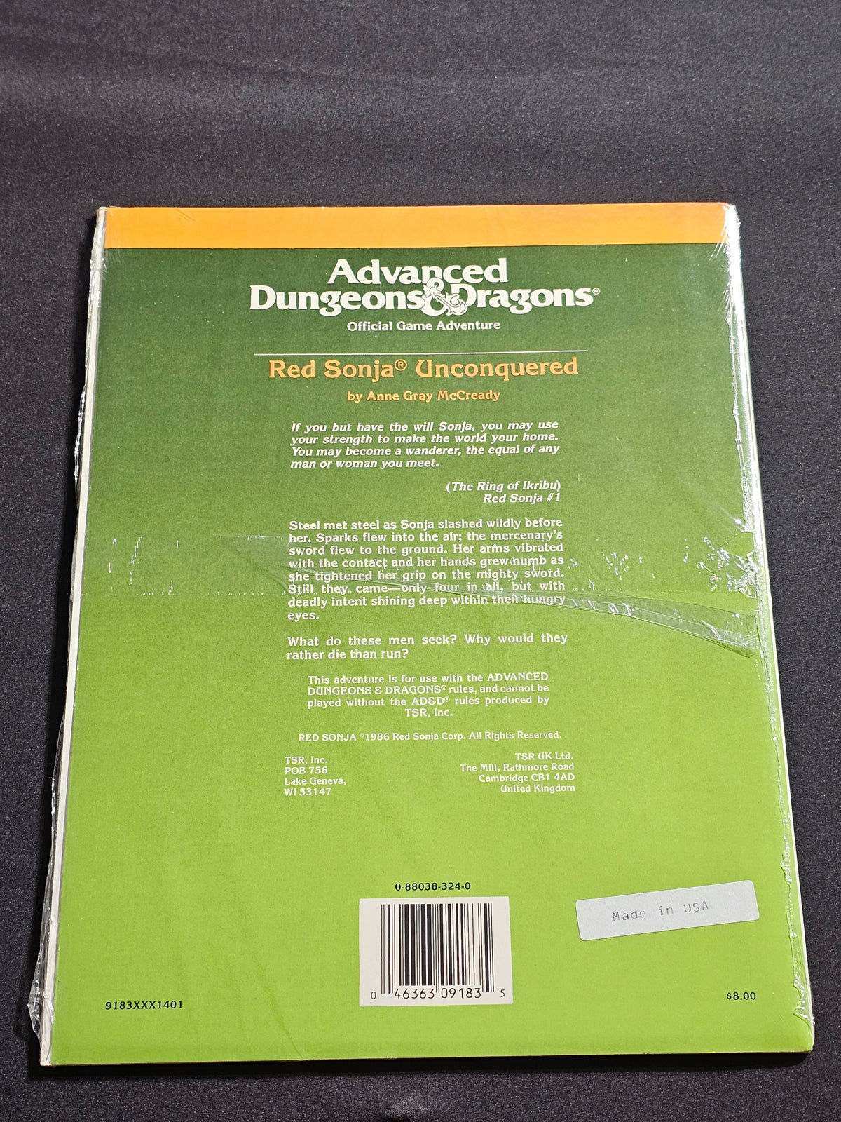 AD&D RS1 Red Sonja Unconquered – TSR 9183 – SW