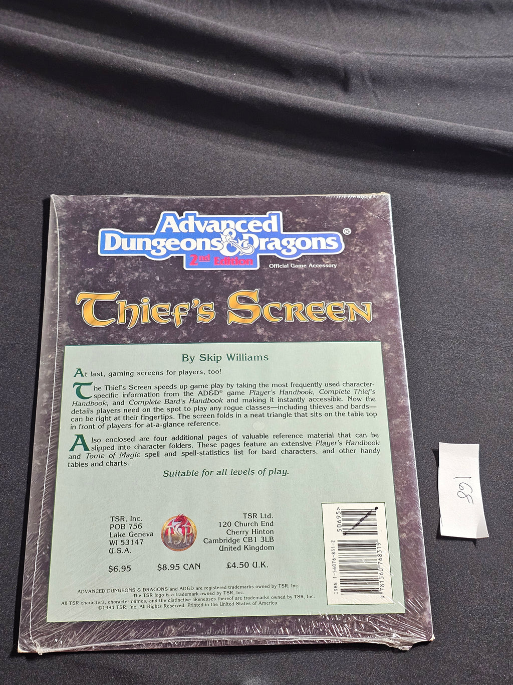 Thief's Screen – AD&D 2nd Edition – TSR 9463 – SW