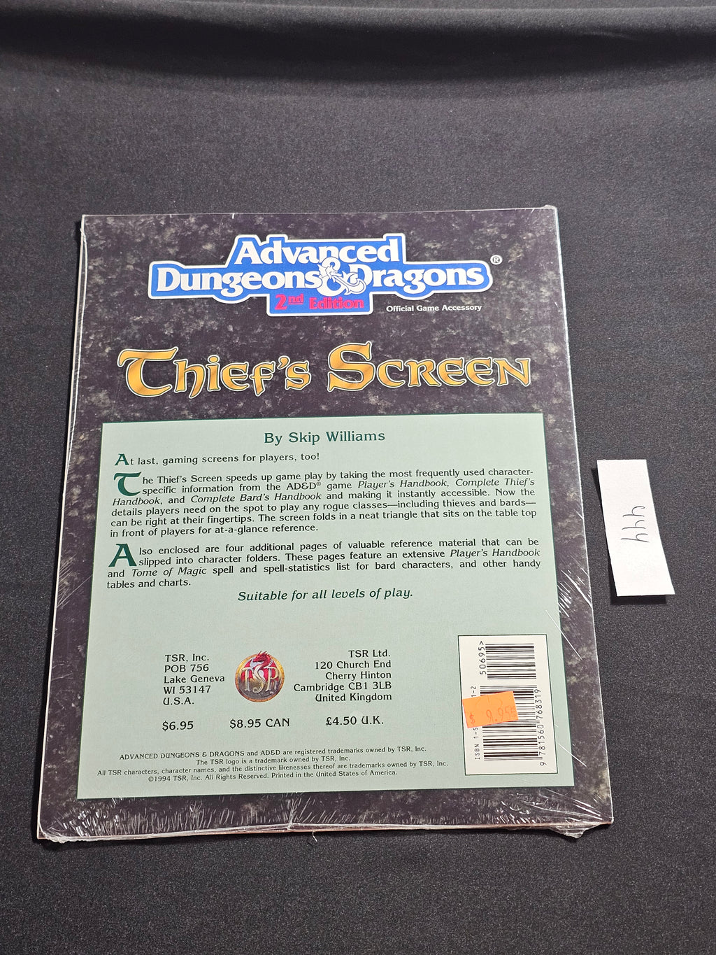 Thief's Screen – AD&D 2nd Edition – TSR 9463 – SW