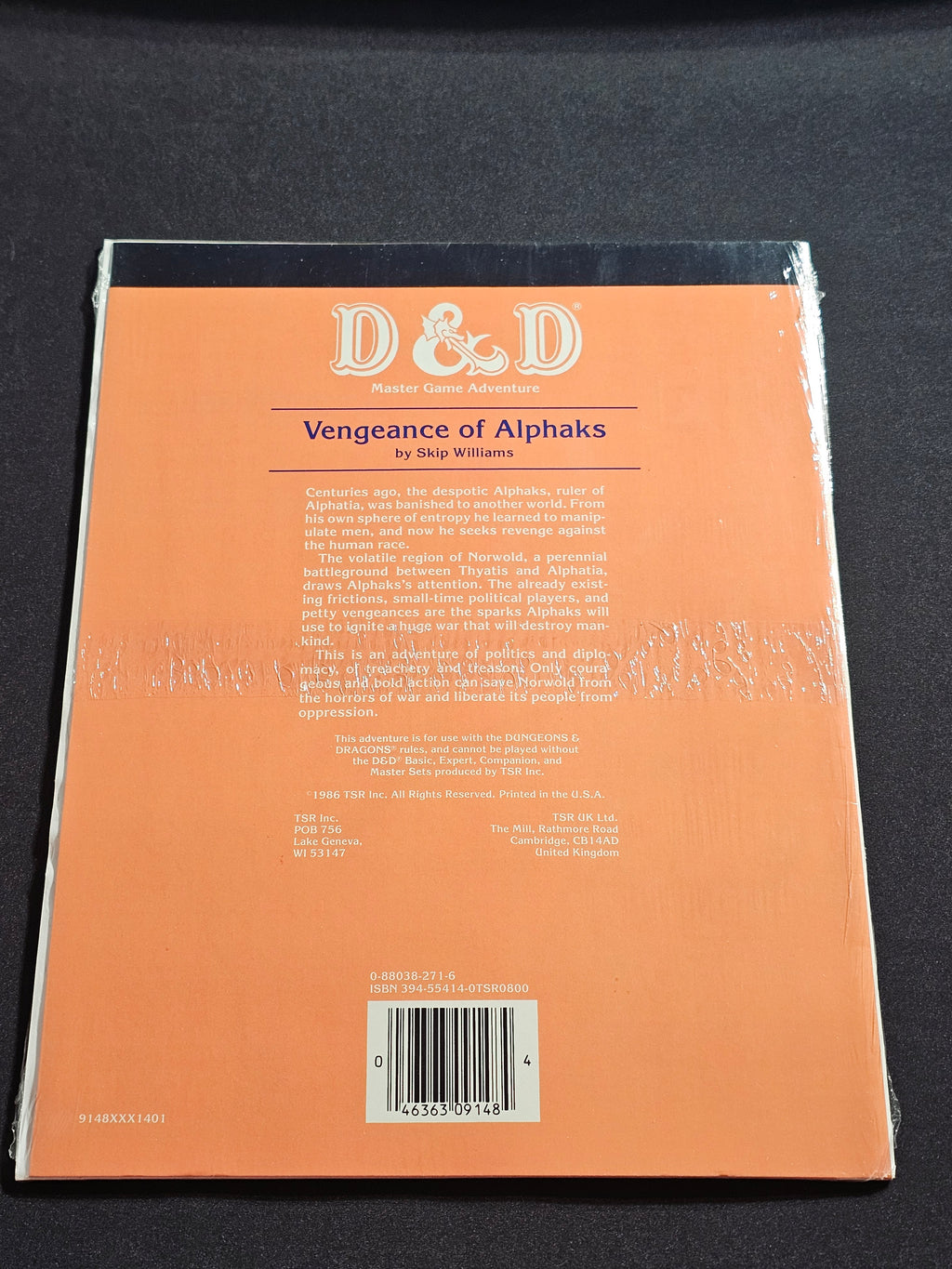 M2 Vengeance of Alphaks – Dungeons & Dragons Master Game Adventure – TSR 9148 – SW