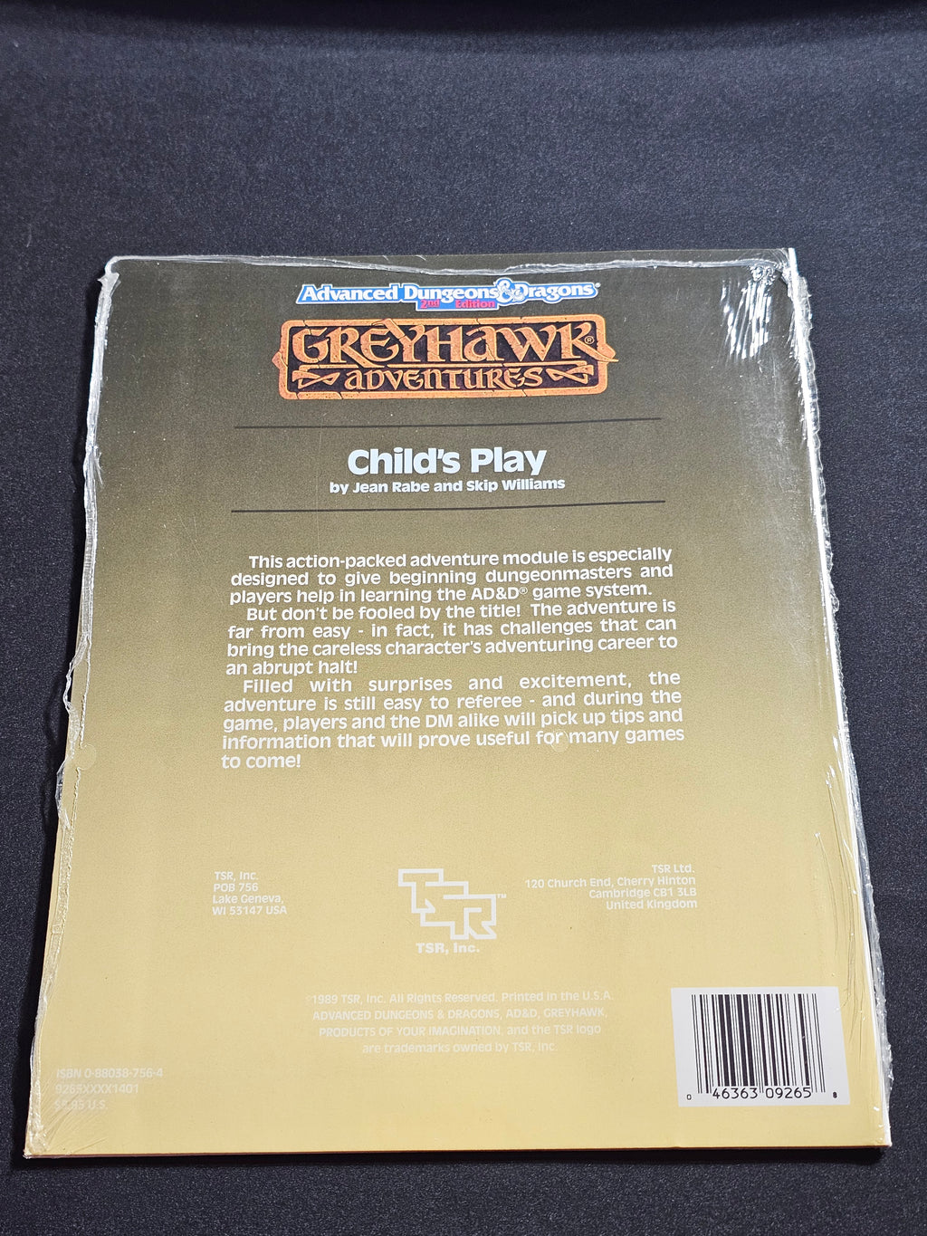 WG10 Child's Play – Greyhawk Adventures – AD&D 2nd Edition – TSR 9265 – SW