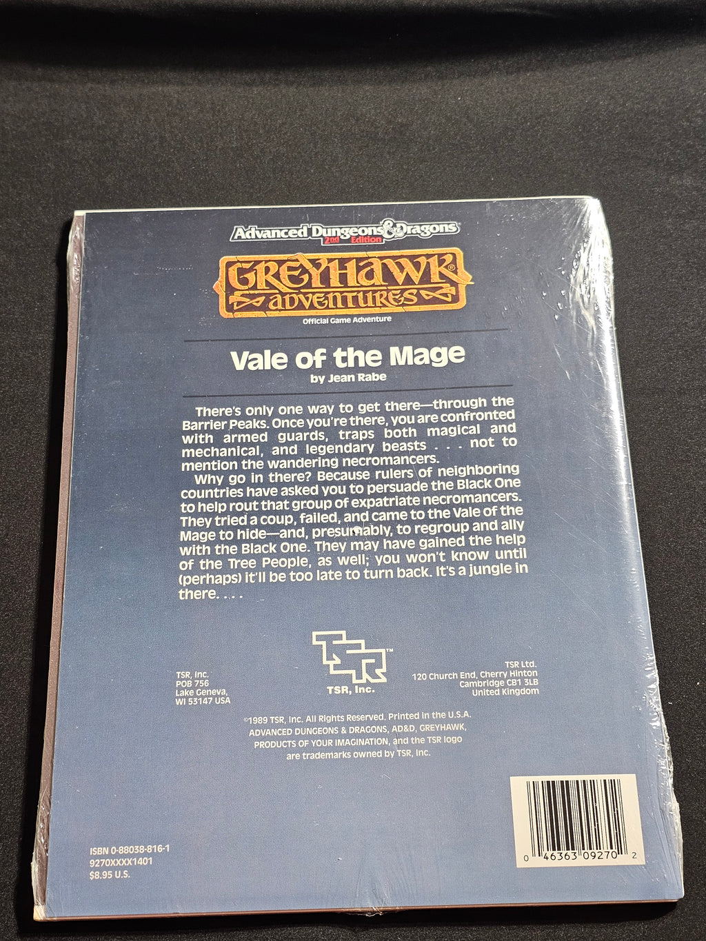 WG12 Vale of the Mage – Greyhawk Adventures – AD&D 2nd Edition – TSR 9270 – SW
