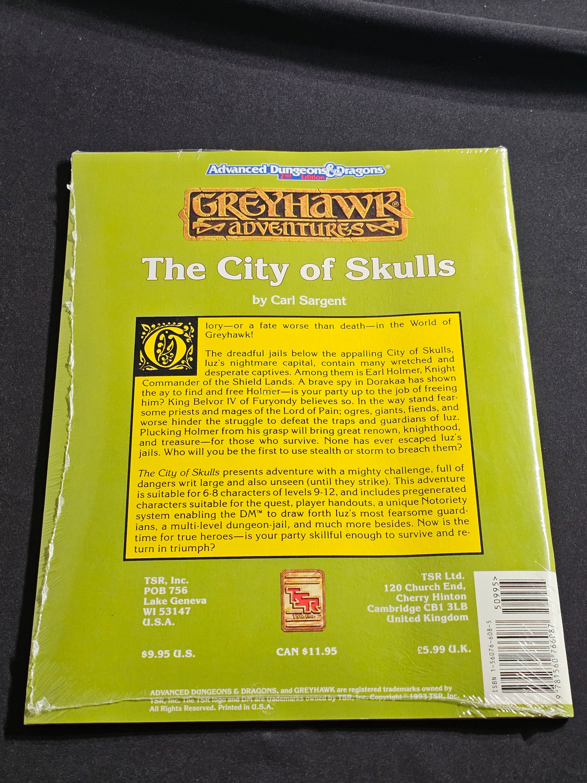WGR6 The City of Skulls – Greyhawk Adventures – AD&D 2nd Edition – TSR 9405 – SW
