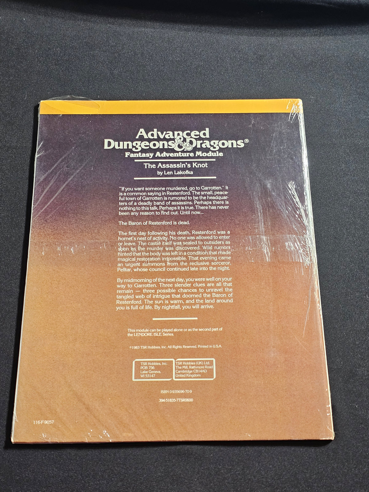 L2 The Assassin's Knot – AD&D Fantasy Adventure Module – TSR 9057 – SW