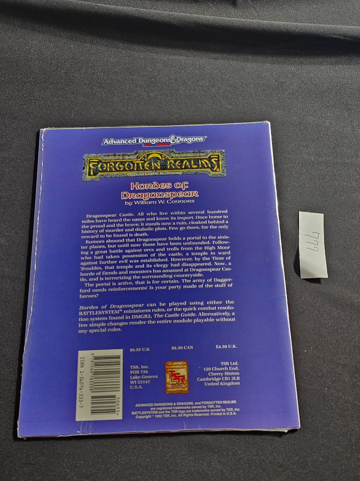 FRQ2 Hordes of Dragonspear – Forgotten Realms – AD&D 2nd Edition – TSR 9369 – SW