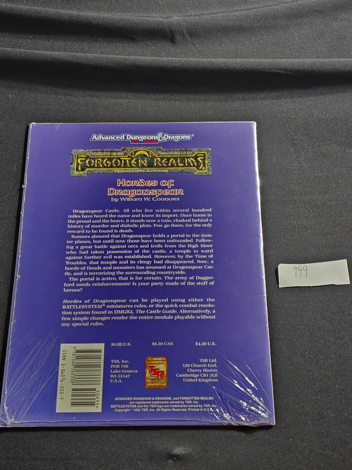 FRQ2 Hordes of Dragonspear – Forgotten Realms – AD&D 2nd Edition – TSR 9369 – SW