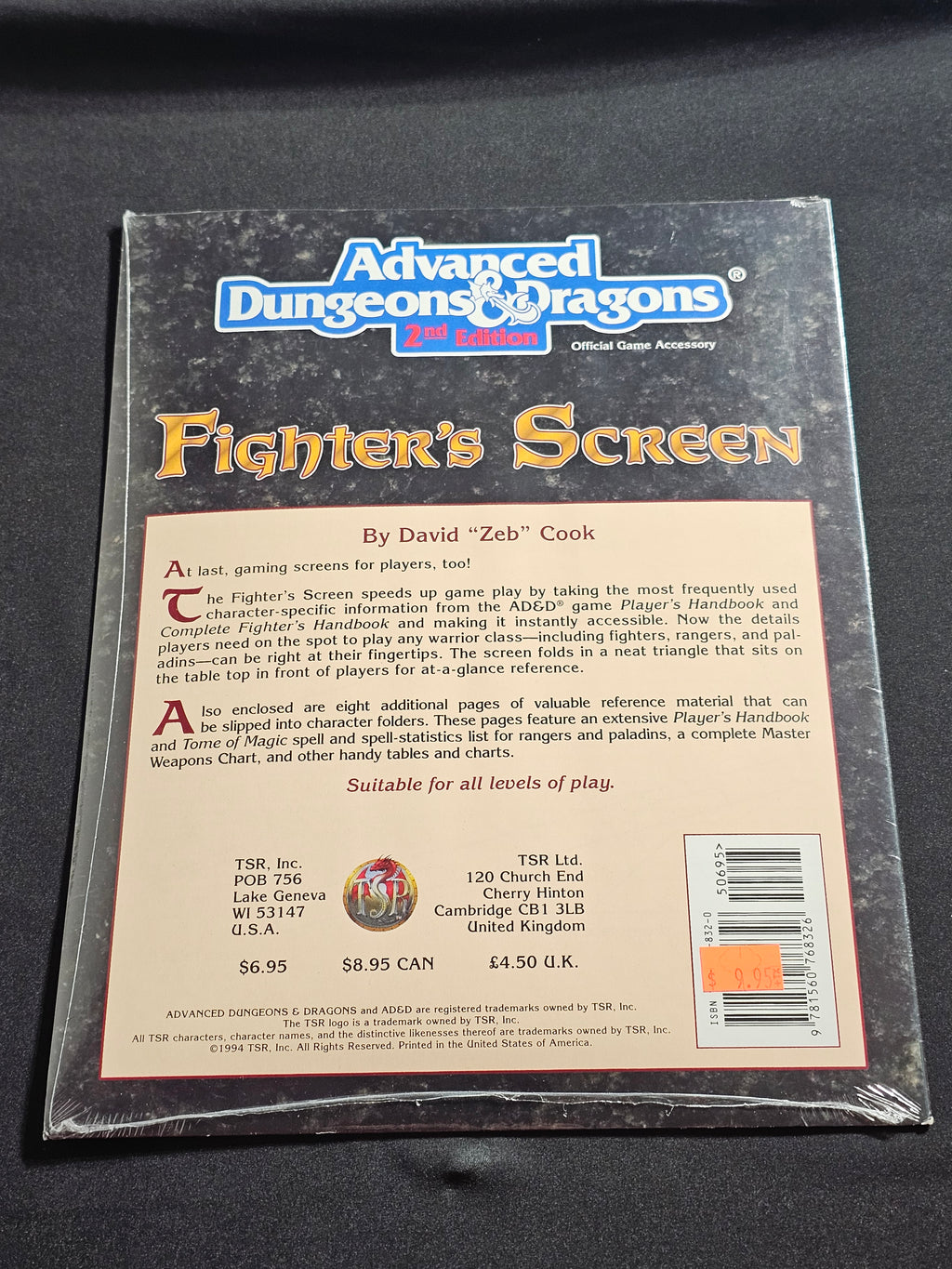 Fighter's Screen – AD&D 2nd Edition – TSR 9457 – SW