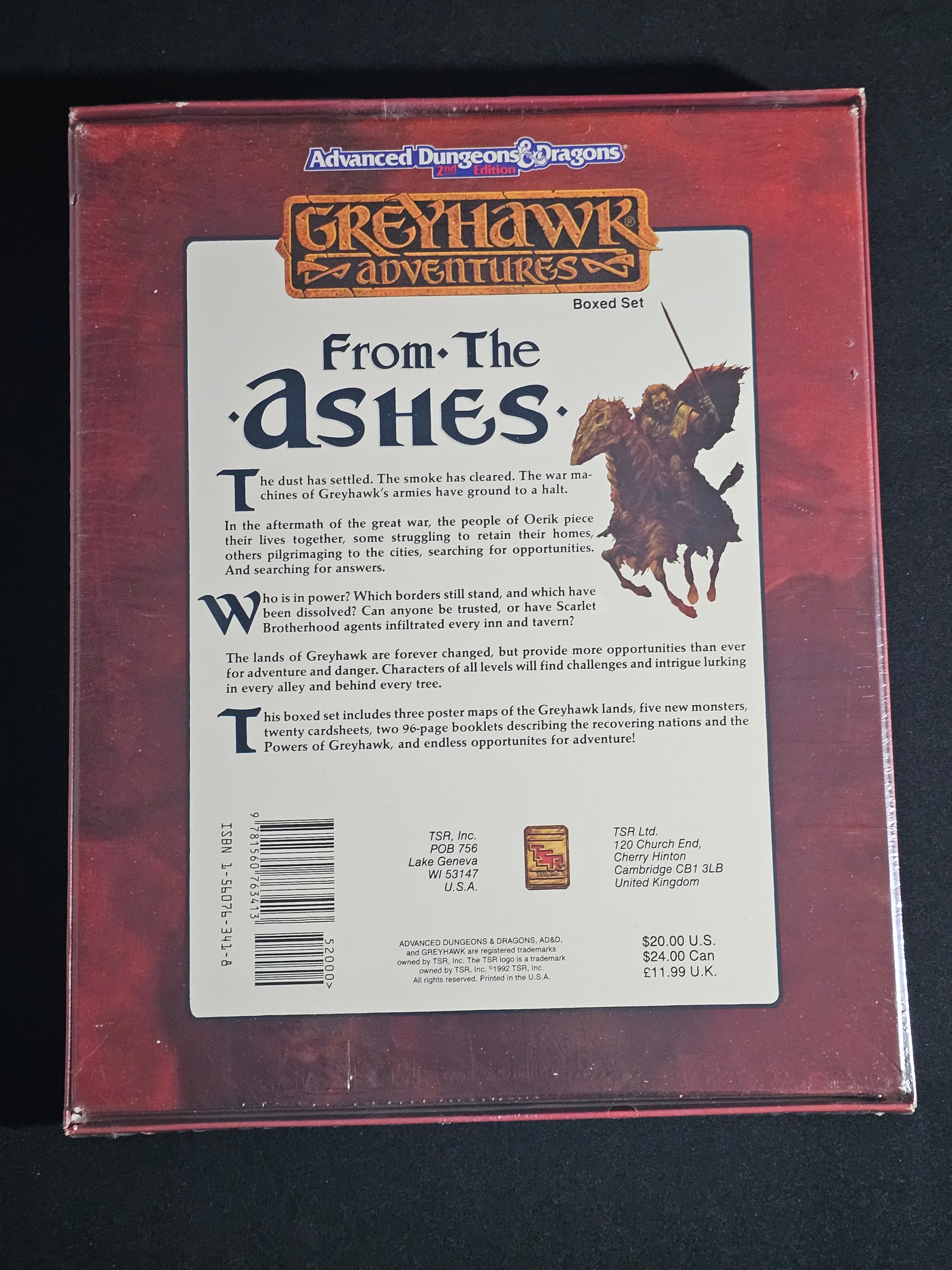 Greyhawk Adventures: From the Ashes Boxed Set – SW